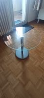 Beistelltisch rund mit Glasplatte und Metallfuss