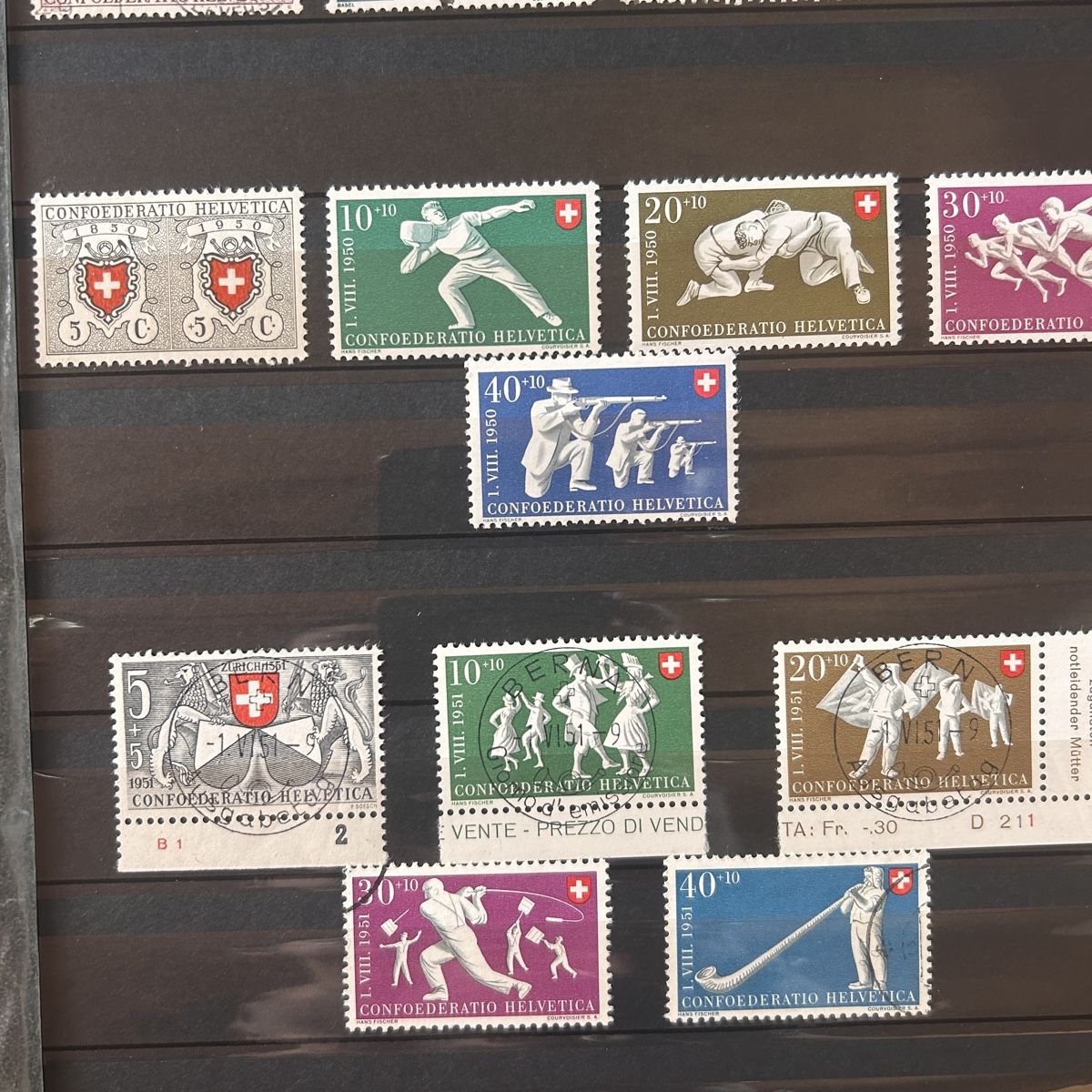 Tutti i francobolli: Briefmarken Schweiz - Pro Patria & Pro Aero. 4 – Usato da Laufen venduto da belleskulptur 5