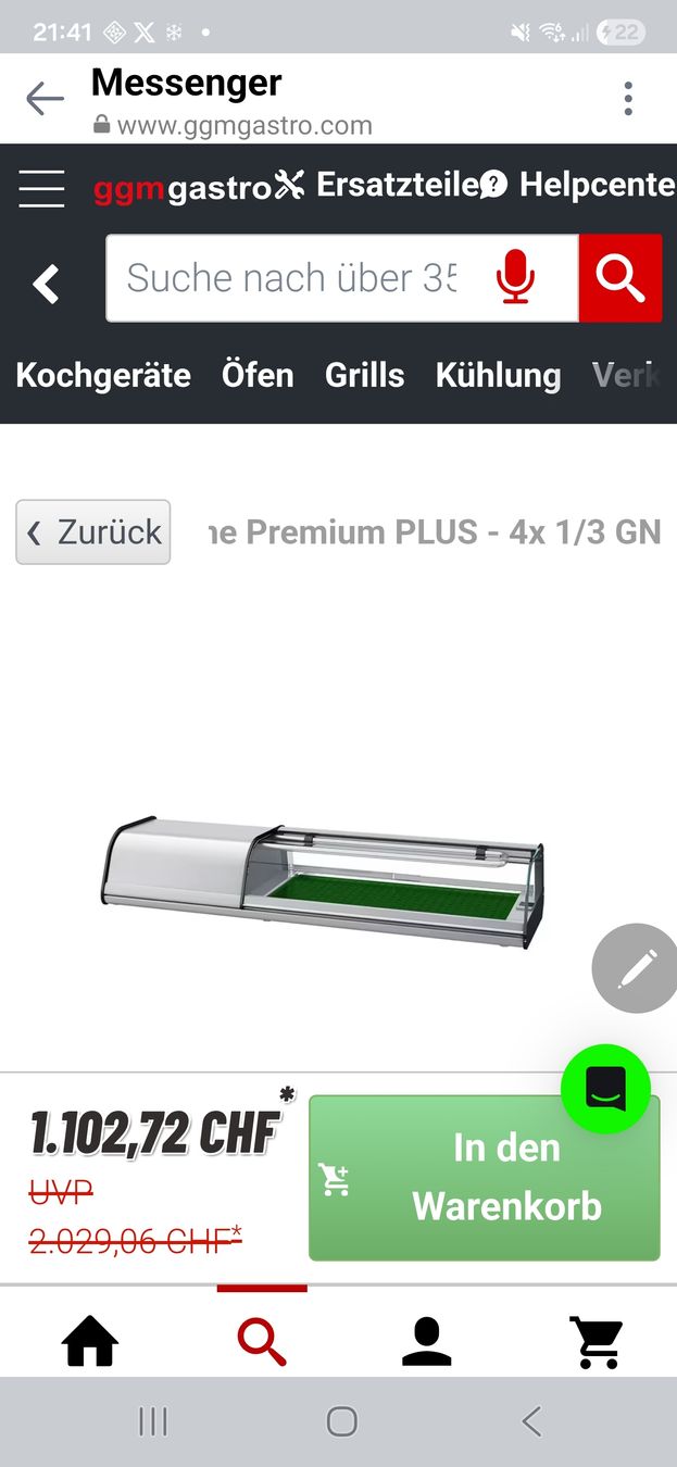 Ggm Gastro Elettrodomestici da cucina: Sushi-Kühlvitrine Premium PLUS - 4x GN 1/3 – Usato da Zweisimmen venduto da jun_9mrz 7