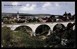 AK Emmishofen, Ortsansicht mit Viadukt