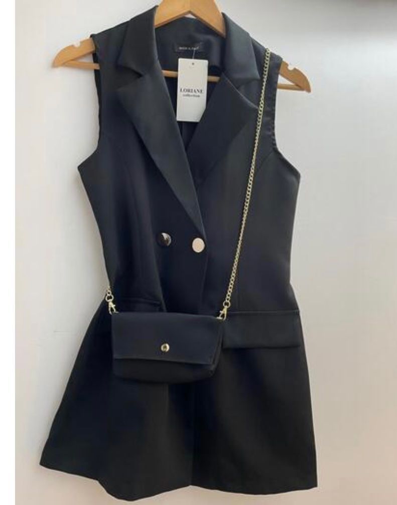 Top: Blazer noir sans manches avec petit sac – Nuovo e nell'imballaggio originale da Petit-Lancy venduto da mina222 3