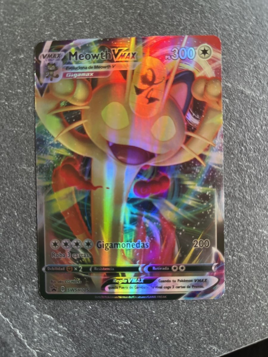 Pokémon Sammelbilder & Trading cards: Pokémon VMAX Meowth Gigamax - spanish – Gebraucht aus Oberdorf SO von