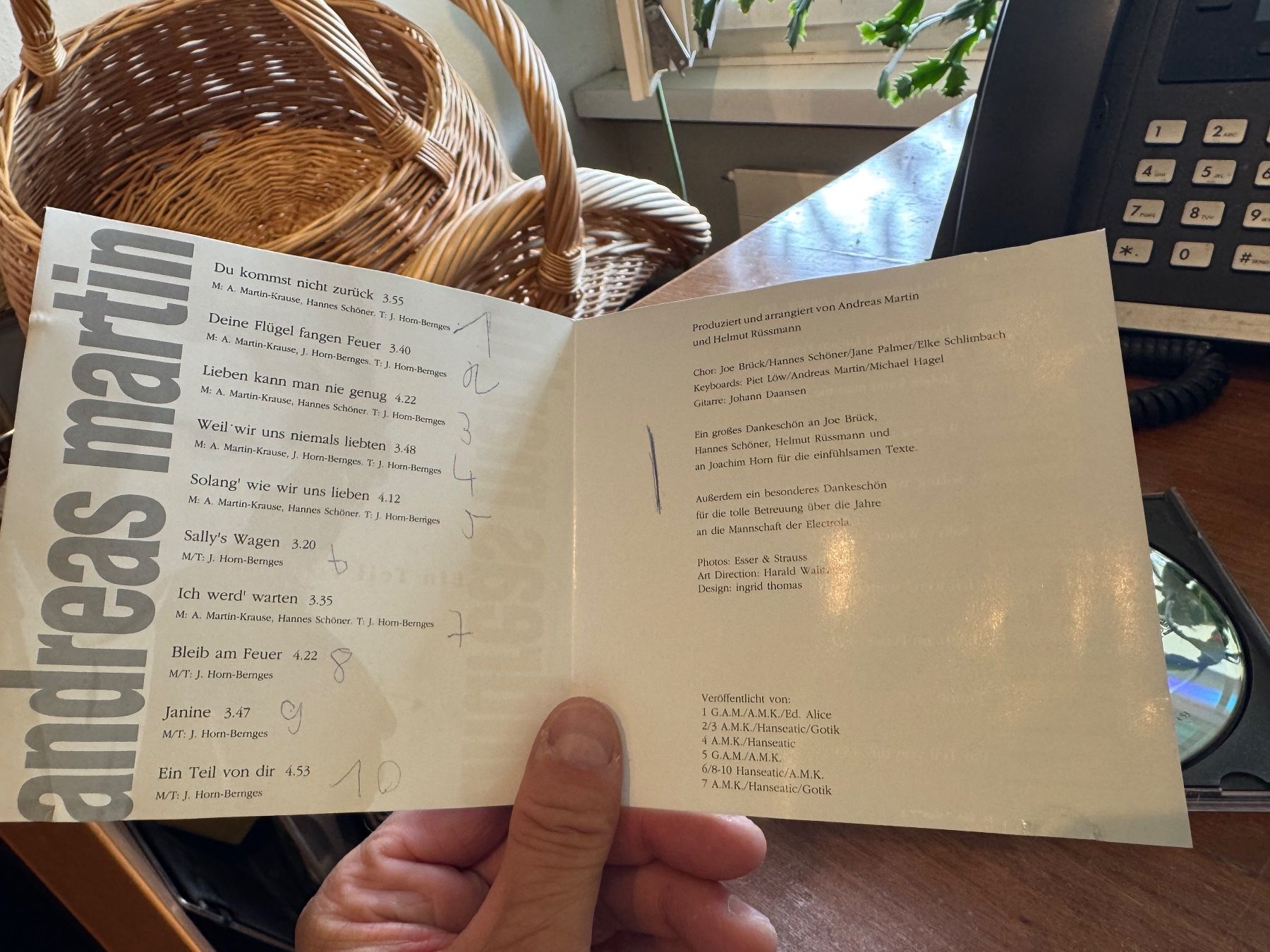 CD: Andreas Martin - Ein Teil Von Mir - HG42A – Usato da Küsnacht ZH venduto da swisssales.net 3