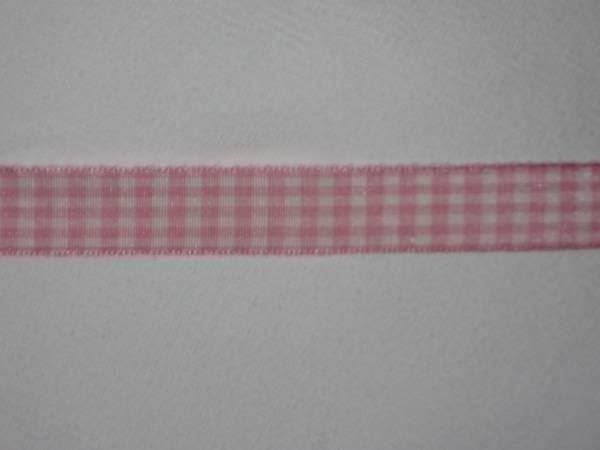 Nastri decorativi: Karoband altrosa/weiss Polyester 1cm breit – Nuovo e nell'imballaggio originale da Füllinsdorf venduto da Schlupp 1