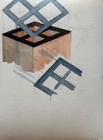 Hans-Peter von Ah, Aquarell, Formen, Bau, Abstrakt, Nachlass