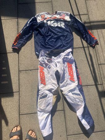 Enduro Moto Cross Combo Malcom Smith blau weiss