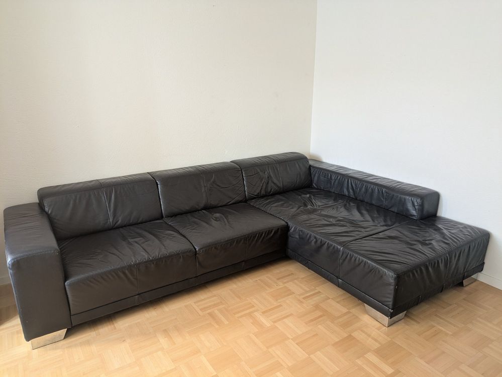Ledercouch, schwarz (Gebraucht) in Frauenfeld für CHF 1 – nur Abholung ...