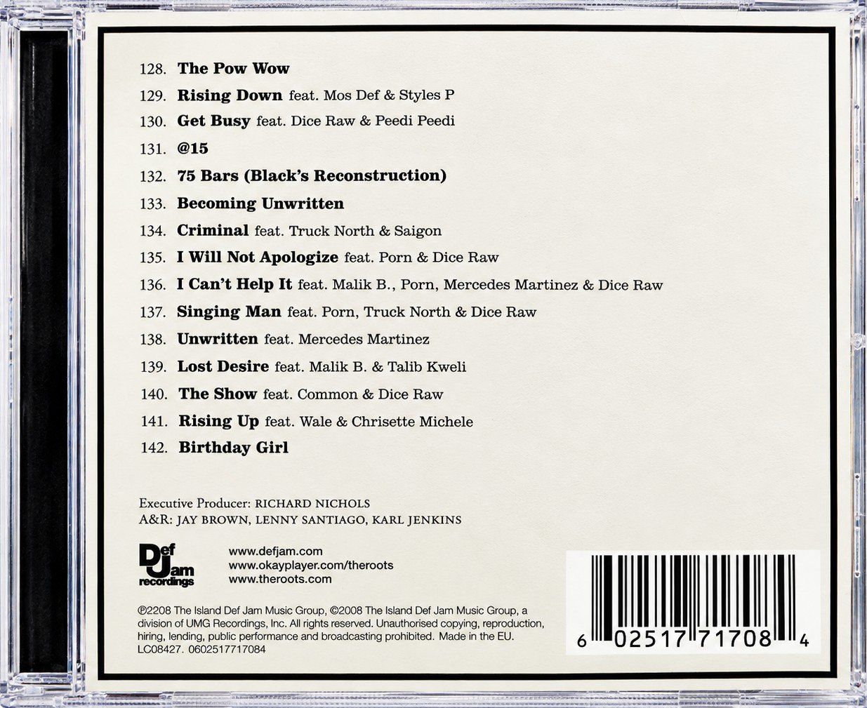 CDs: CD The Roots "Rising Down", Nr. 431 – Neuf avec emballage d'origine à Kottwil par Crazyrolf 1