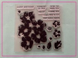 Blumen Happy Birthday usw - Silikonstempel