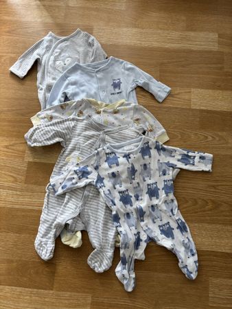 Baby-Schlafanzug/Body-Set, Grösse 50/56, Langarm