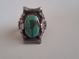 BAGUE ARGENT TURQUOISE TIBET