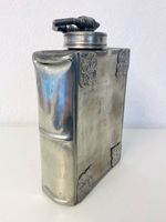 Schraubflasche Buchform Zinn Historismus Jugendstil 20. Jhd