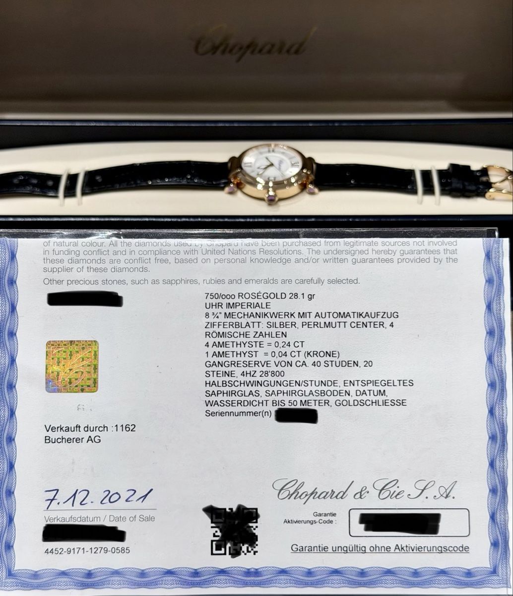 Chopard Orologi: Chopard Imperiale 18K Rosegold Automatic – Nuovo (secondo la descrizione) da Zürich venduto da WATCHROOM 8