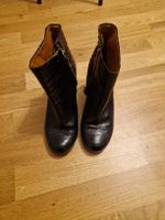 Stylish Black Leather Ankle Boots - Size 38