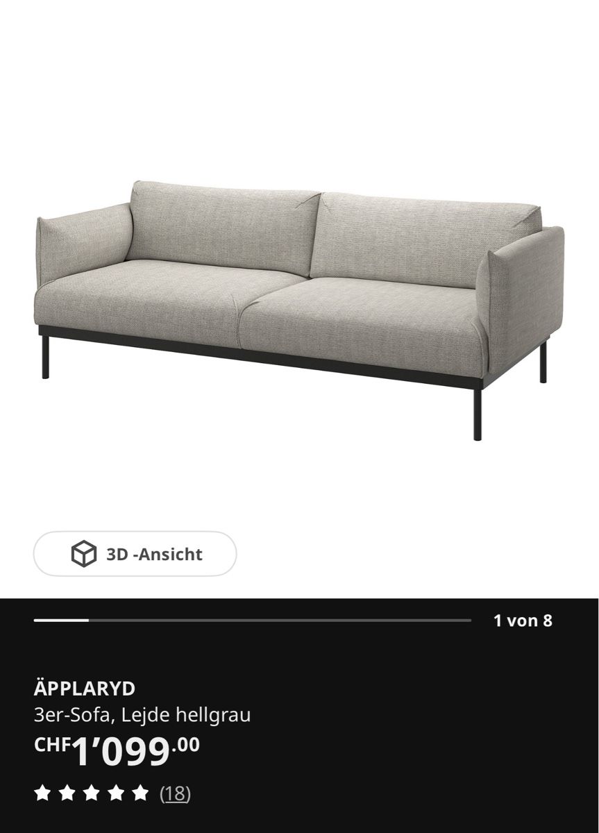 Ikea Sofas: ÄPPLARYD SOFA NEU / OHNE SEITENELEMENTE – Neuf (Voir description) à Wil SG par l0ewe