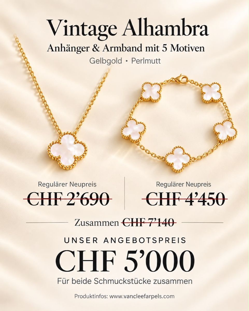 Armbänder & -reifen: Van Cleef & Arpels Alhambra set gelbgold Perlmutt – Neu (gemäss Beschreibung) aus Mellingen von eli_7hdx