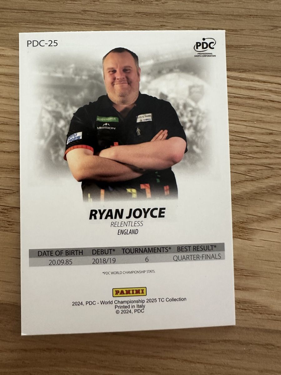 Panini Sammelbilder & Trading cards: Panini PDC Ryan Joyce Sammelkarte – Neu (gemäss Beschreibung) aus Sempach von soj_rk95 1