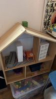 Ikea Wooden dollhouse with shelves natural wood 