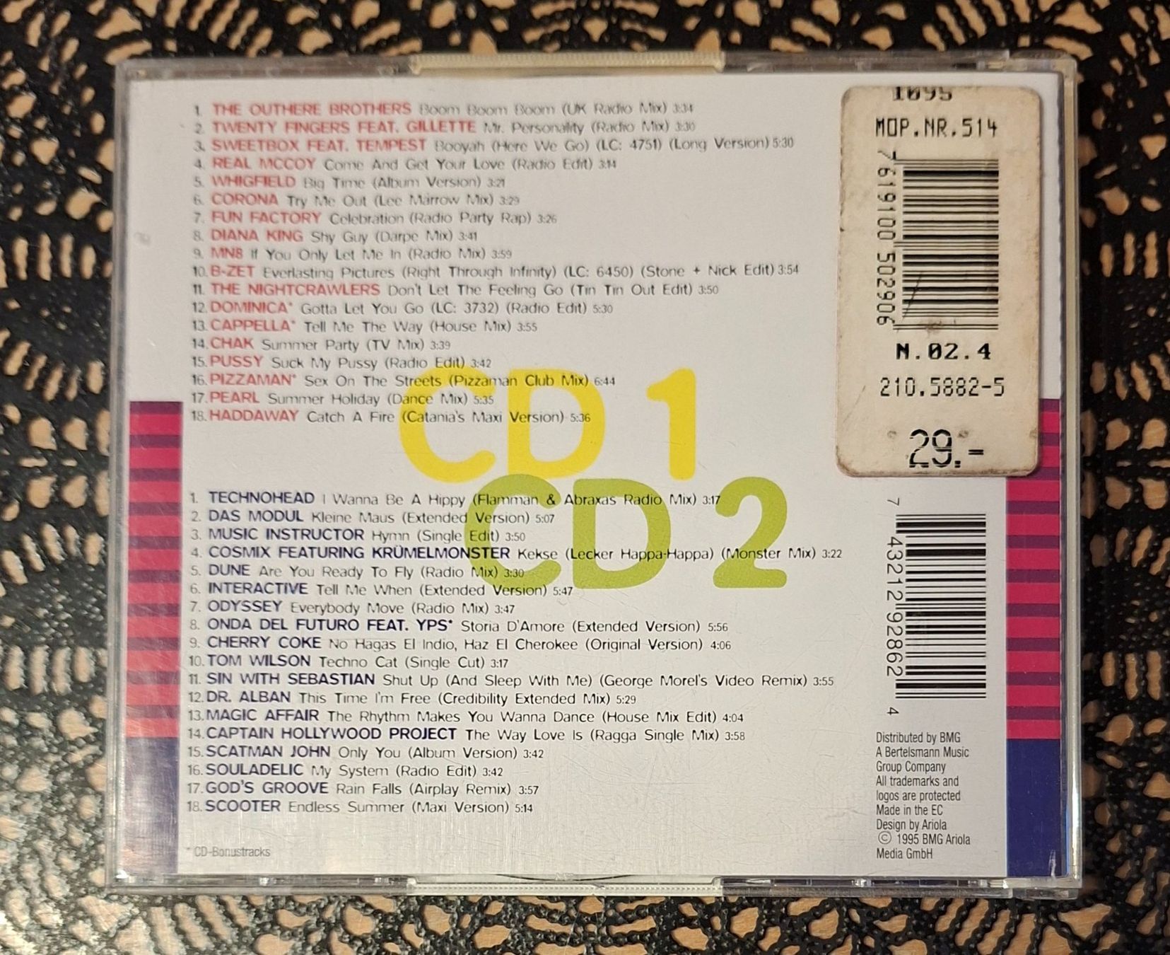 CD: Maxi Dance Senation 19, 2CD Hit Compilation Sampler 1995 – Usato da Schönenberg TG venduto da breiti12 1