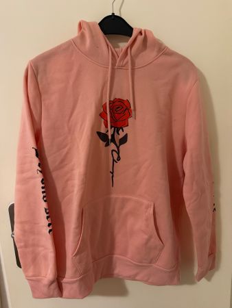 Sweat à capuche rose motif rose TAILLE S