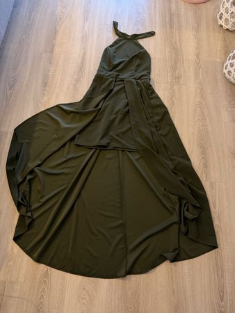 Elegantes Kleid Olivgrün Gr. 40 Sommerfestlich, Maxikleid 40