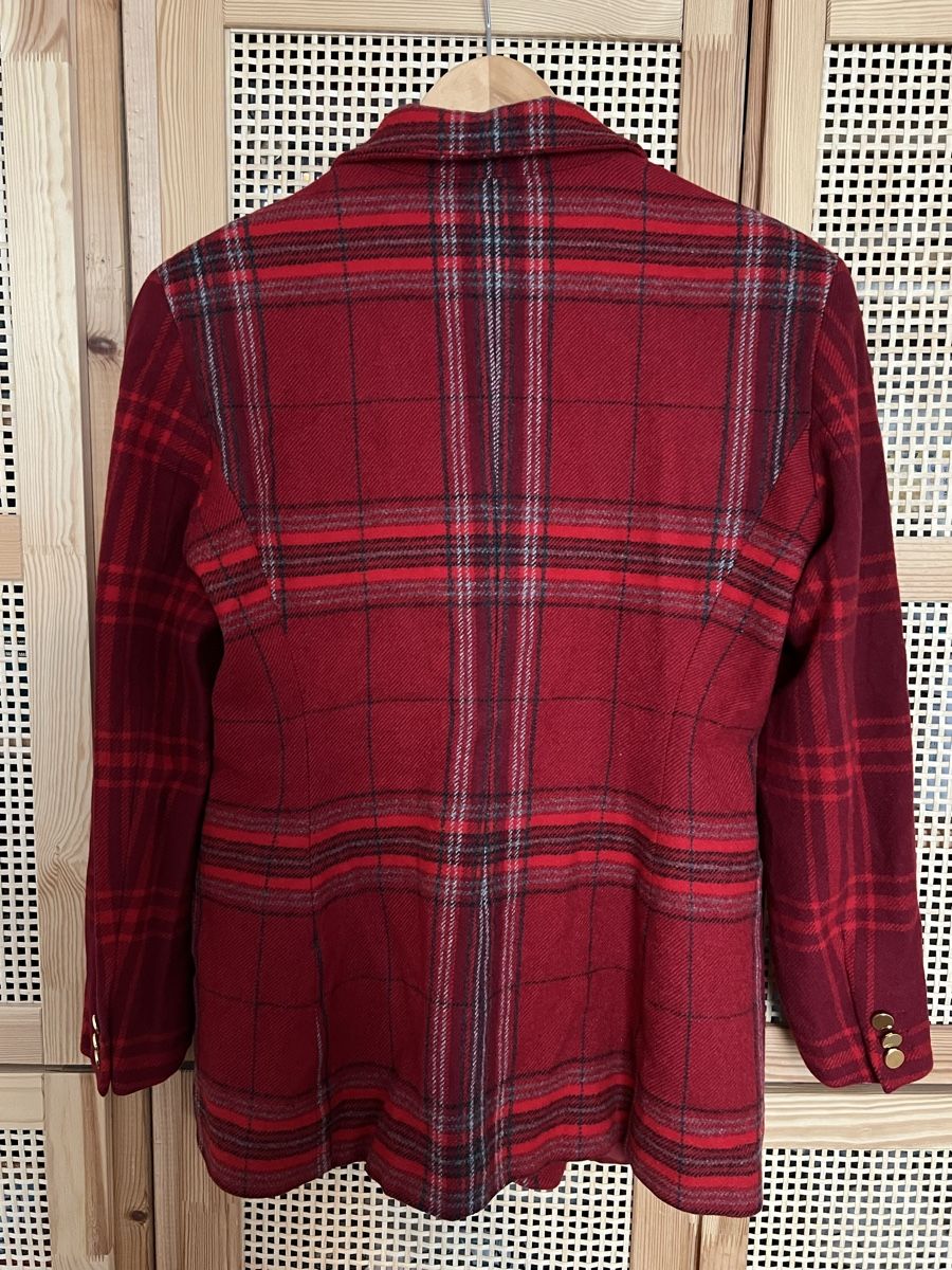 Max Mara Completi & Tailleur: Woll & Kaschmir Blazer, Rot kariert – Usato da Luzern venduto da closettheory 6