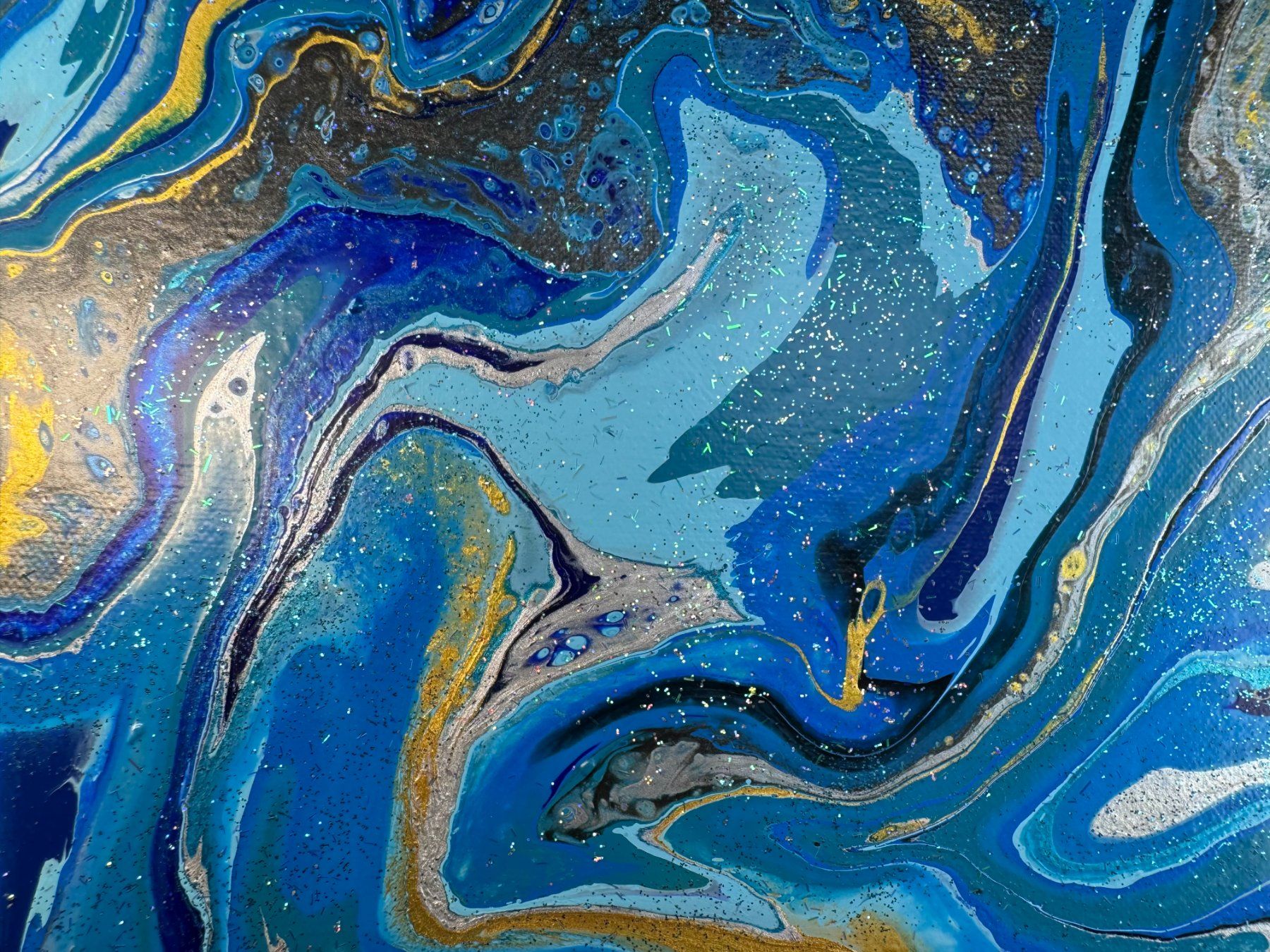 Gemälde: Acryl-Flüssigkeitsmalerei, rechteckig – Gebraucht aus Schlieren von MayaSheng1983 1
