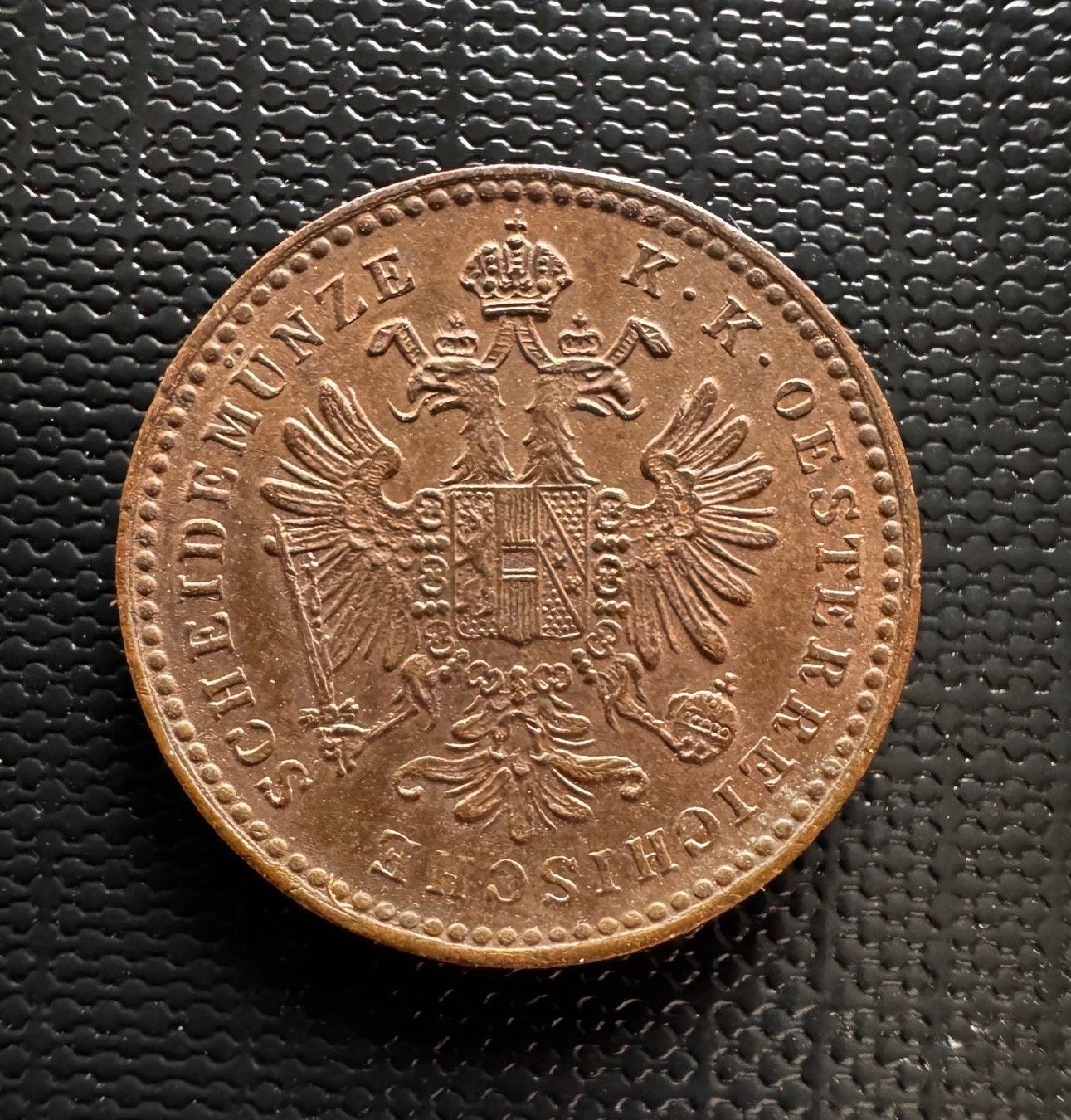 Alle Münzen: RDR - 1 Kreuzer 1861 B Kremnitz – Gebraucht aus Meilen von coins4sale