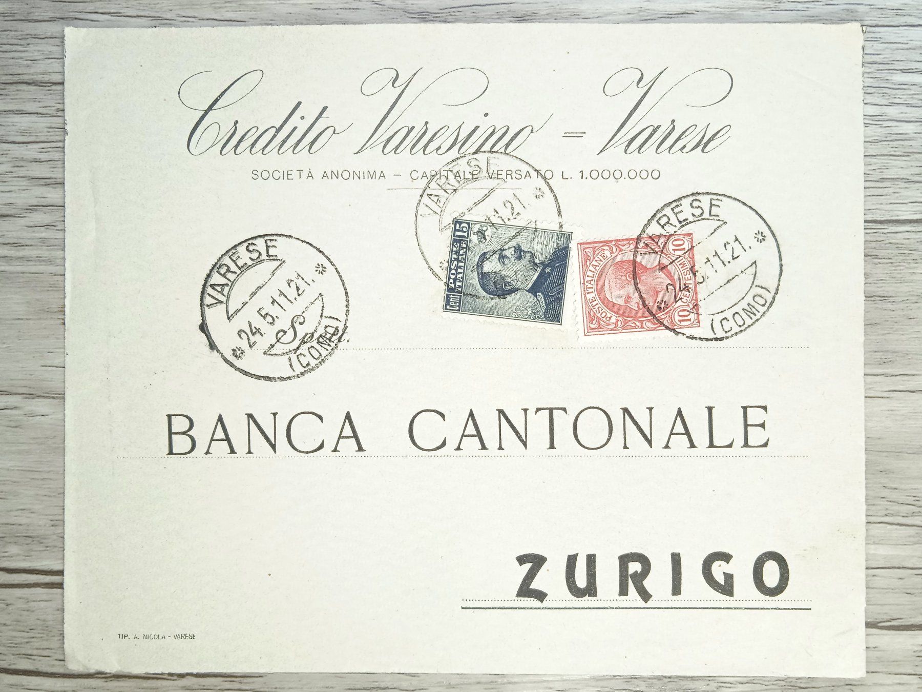 Tutti i francobolli: TR80 Enveloppe + Timbre Italie 1911 – Usato da Cousset venduto da Patrick_Collections