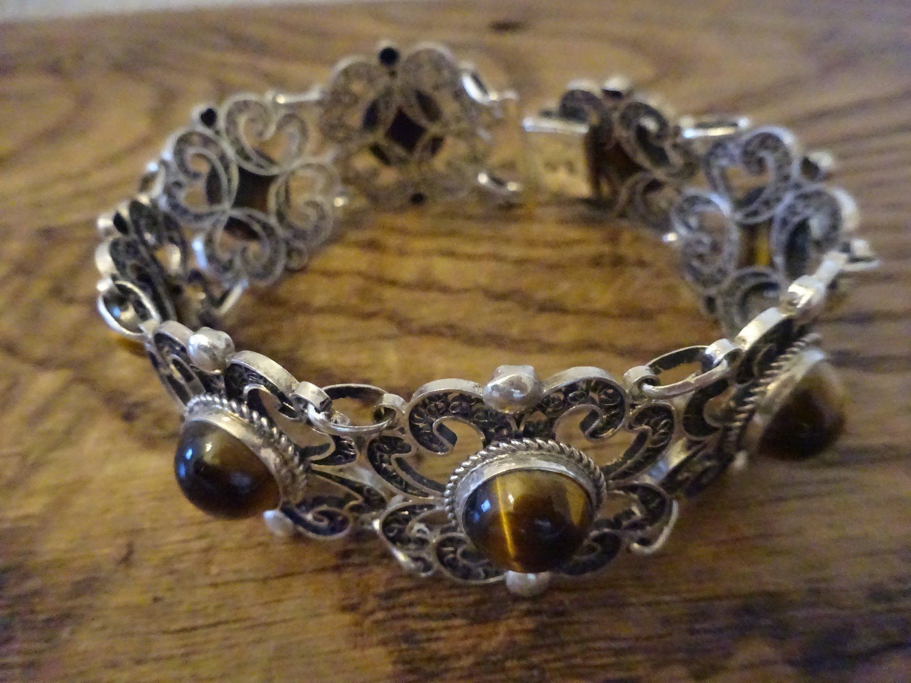 Bracciali & Braccialetti: Armband Tigerauge / 800Silber – Usato da Esslingen venduto da eintagammeer