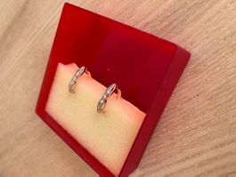 Ohrringe aus 585 Gelbgold mit Zirkonia im Etui