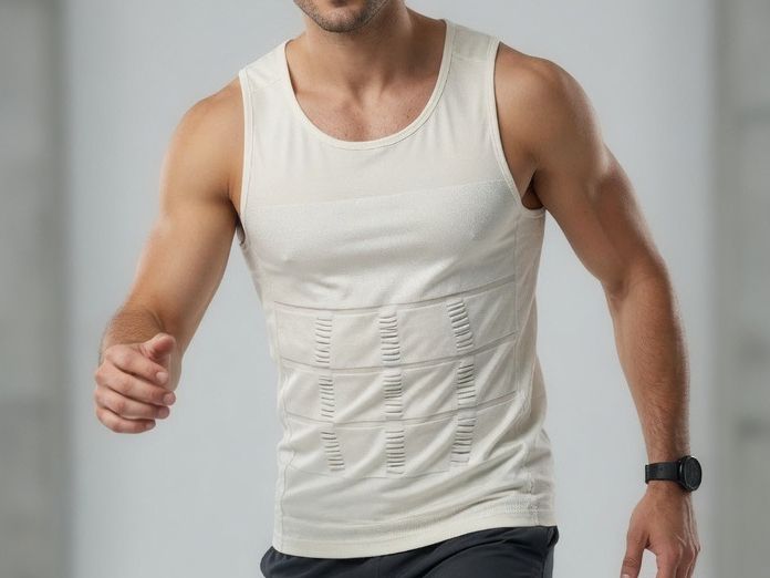 T-shirt: MEN enges Trainings tanktop weiss (M) – Usato da Ostermundigen venduto da Vangiolillo