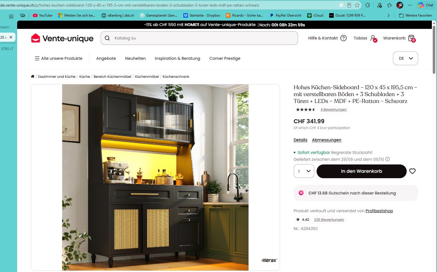 Credenze: Hohes Küchen-Sideboard – Nuovo (secondo la descrizione) da Winterthur venduto da Rescue307 2