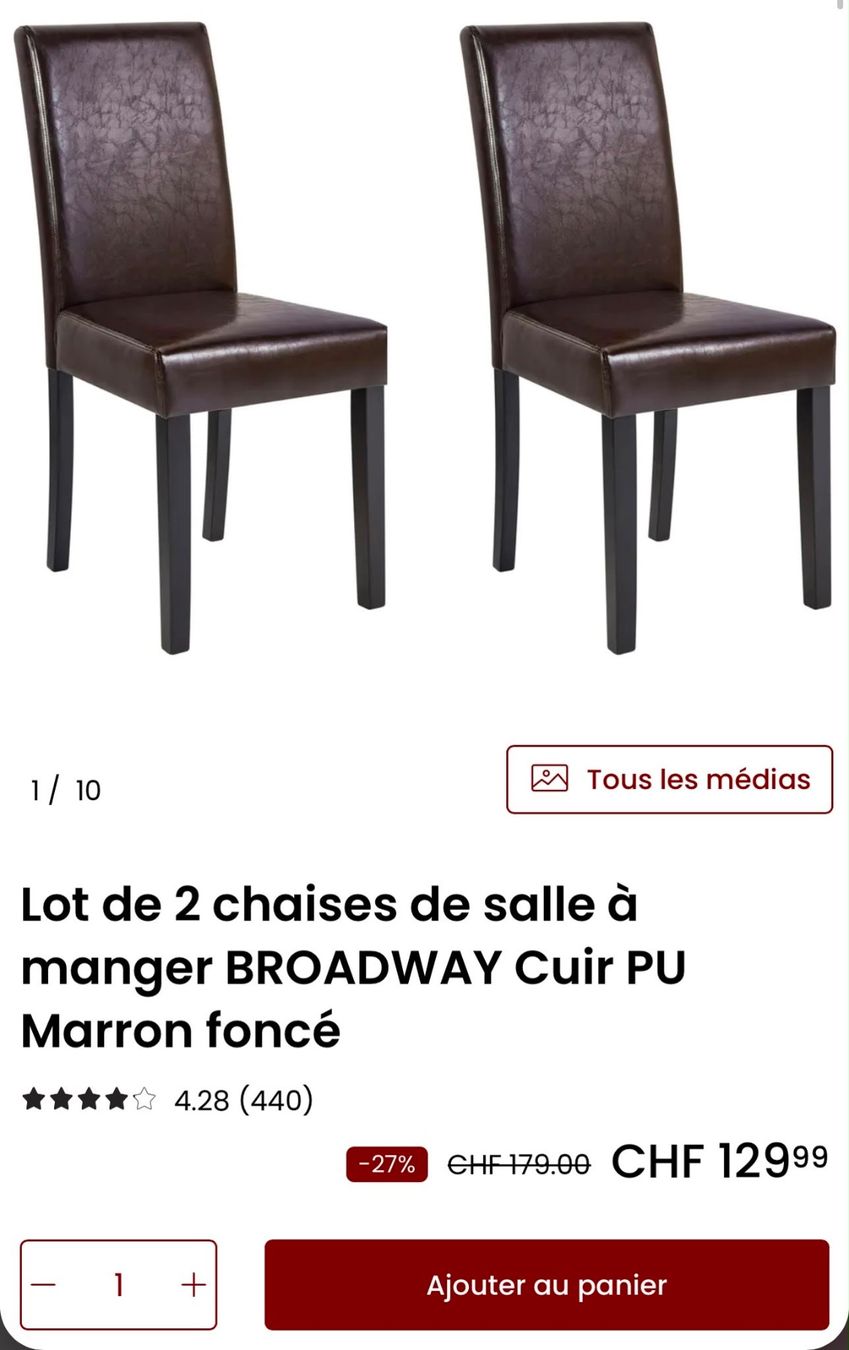 Sedie: 4 chaises brun foncé – Usato da Siviriez venduto da Marine.27 2