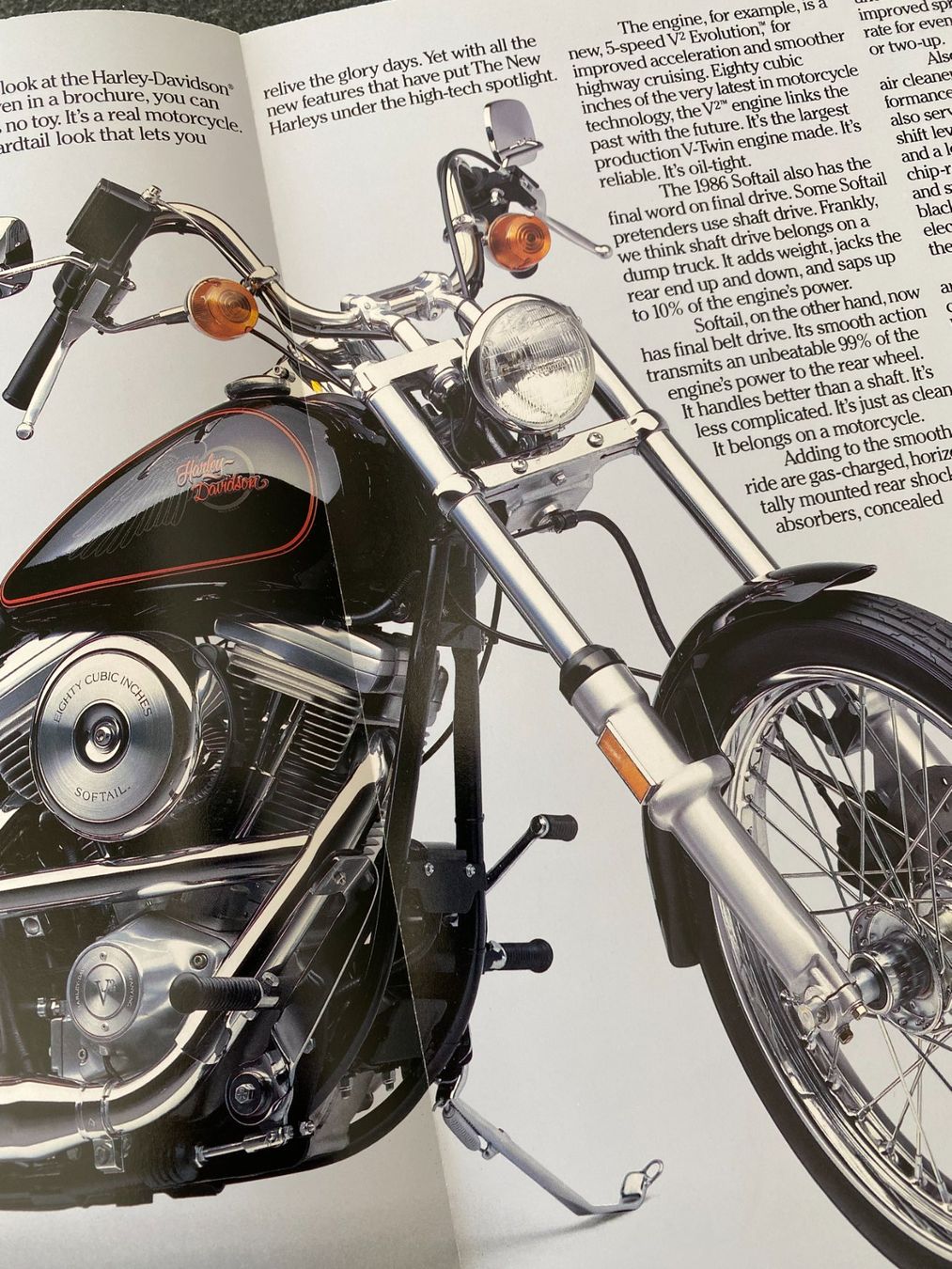 Documenti: Harley Prospekt, Katalog, Broschüre Softail 1986 – Usato da Niederhasli venduto da Berno