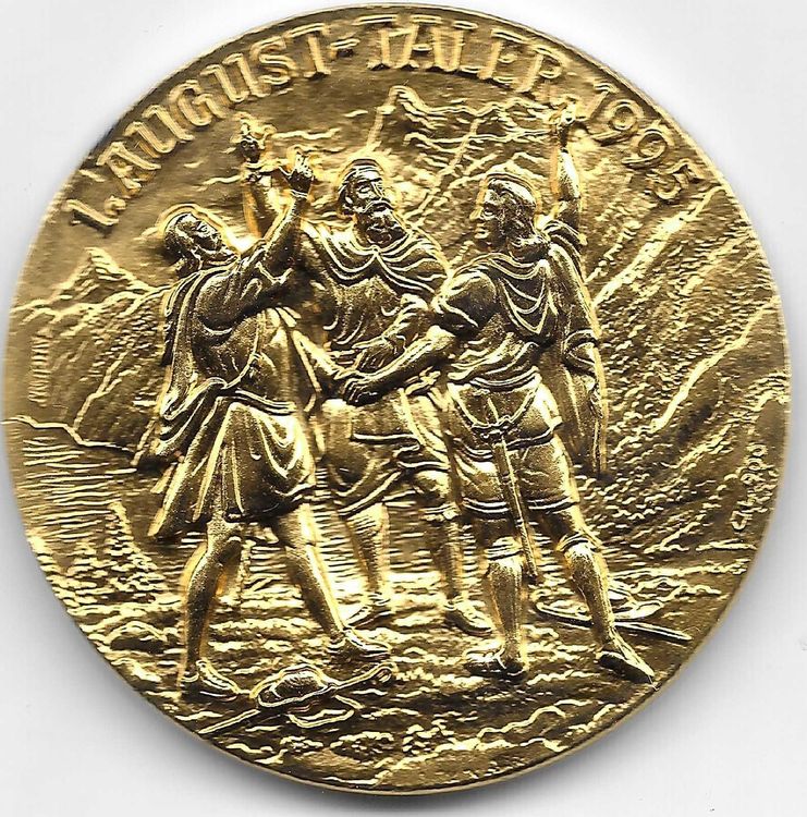 Silber Taler vergoldet 1. August 1995 - Kappeler Milchsuppe | Kaufen ...