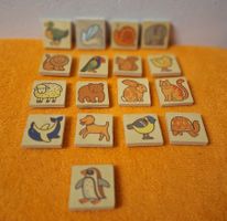 Holzplättchen mit Magnet, Tiere lernen 17 Stück /assortiert