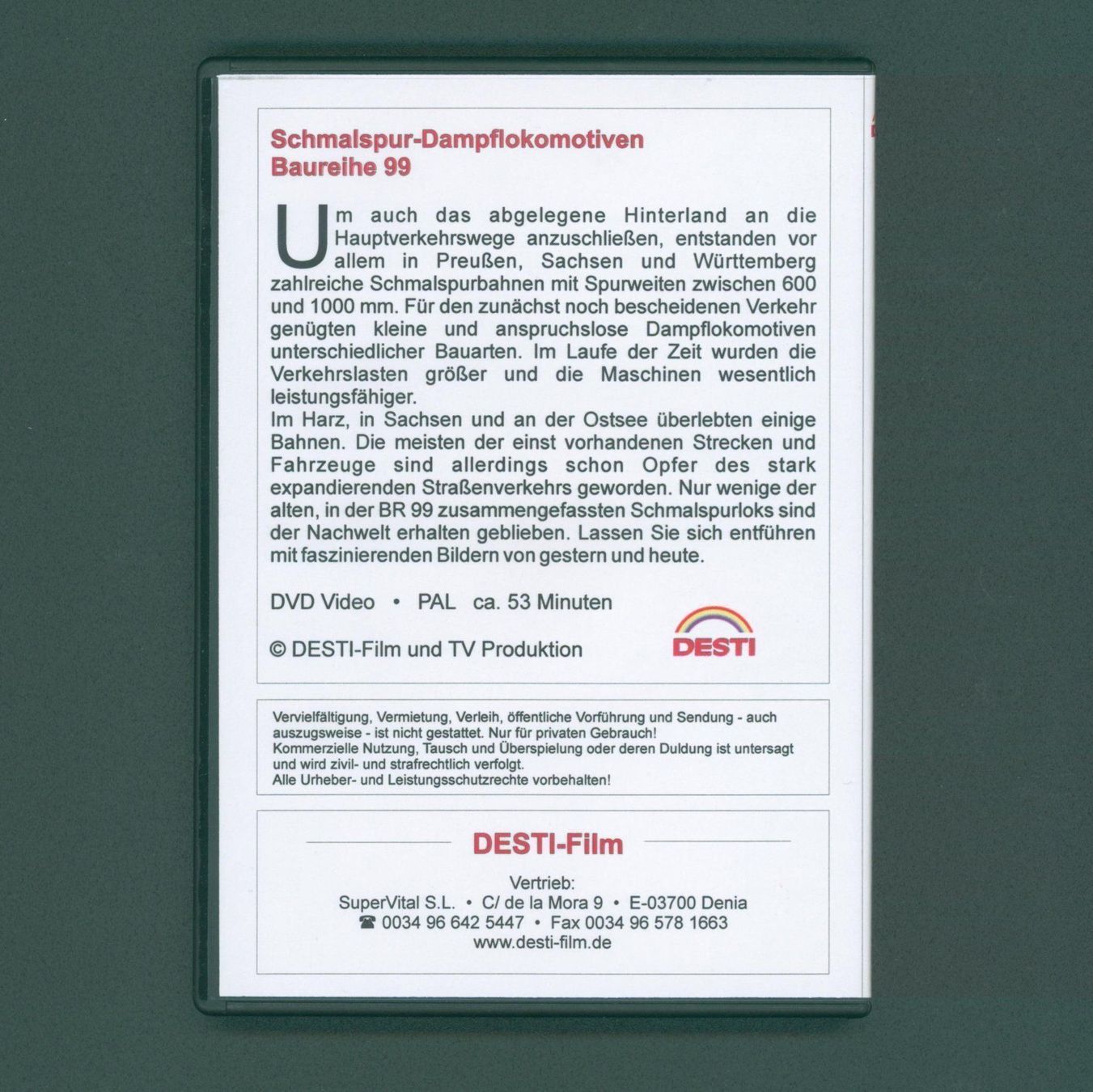 Tutti i DVDs: DVD SCHMALSPUR-DAMPFLOKOMOTIVEN BR 99 – Nuovo (secondo la descrizione) da Zürich venduto da narrow_gauge 1