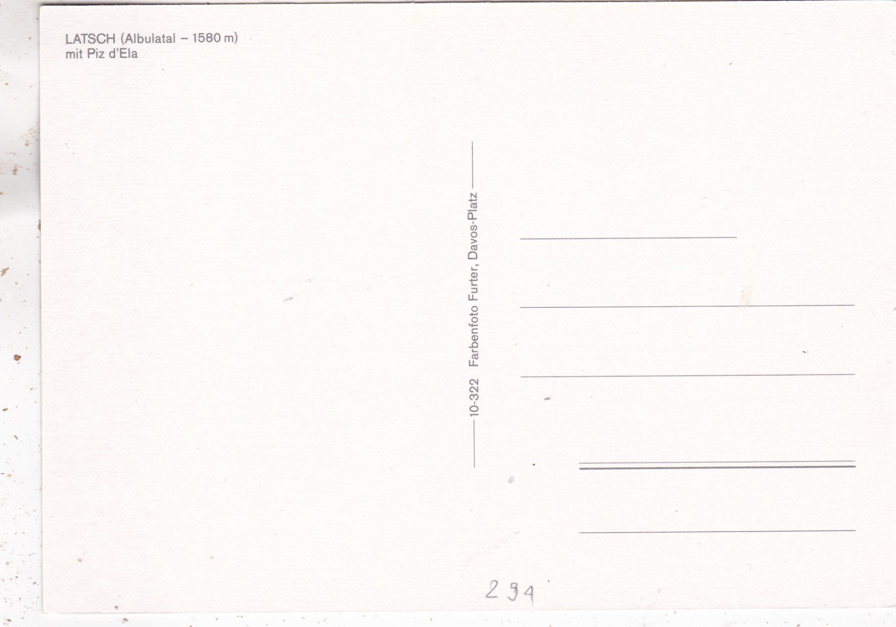 Cartoline postali: Latsch mit Piz d' Ela – Usato da Herisau venduto da Lisegrat2008 1