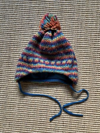 Bunte Strickmütze mit Futter, Grösse ca. 45-49 cm