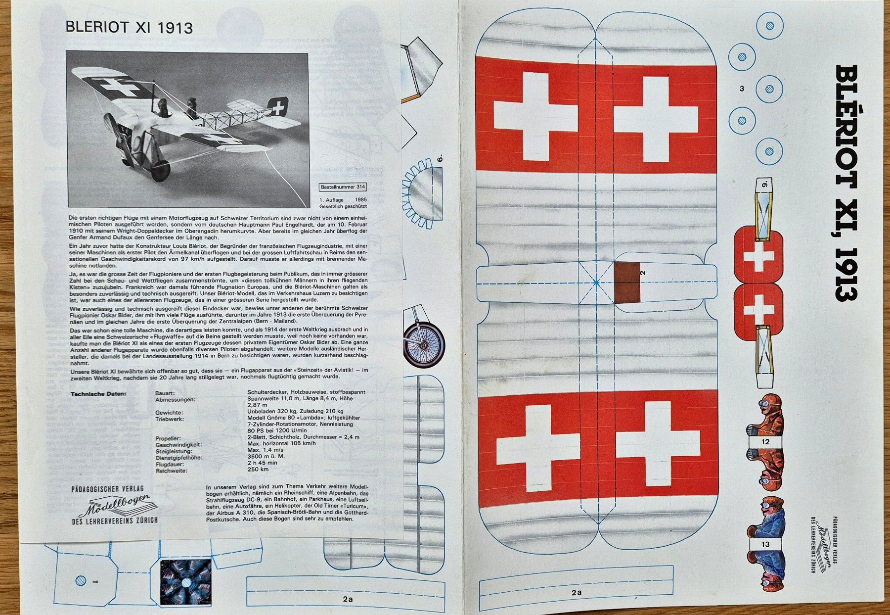 Modellbausätze & Standmodelle: Modellbogen BLERIOT XI - 1913 – Neu (gemäss Beschreibung) aus Fällanden von Blausegelfliege