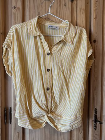Hollister Sommerbluse Gelb/Weiss Gestreift, Grösse L