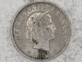 20 rappen 1884 Seltene Erhaltung