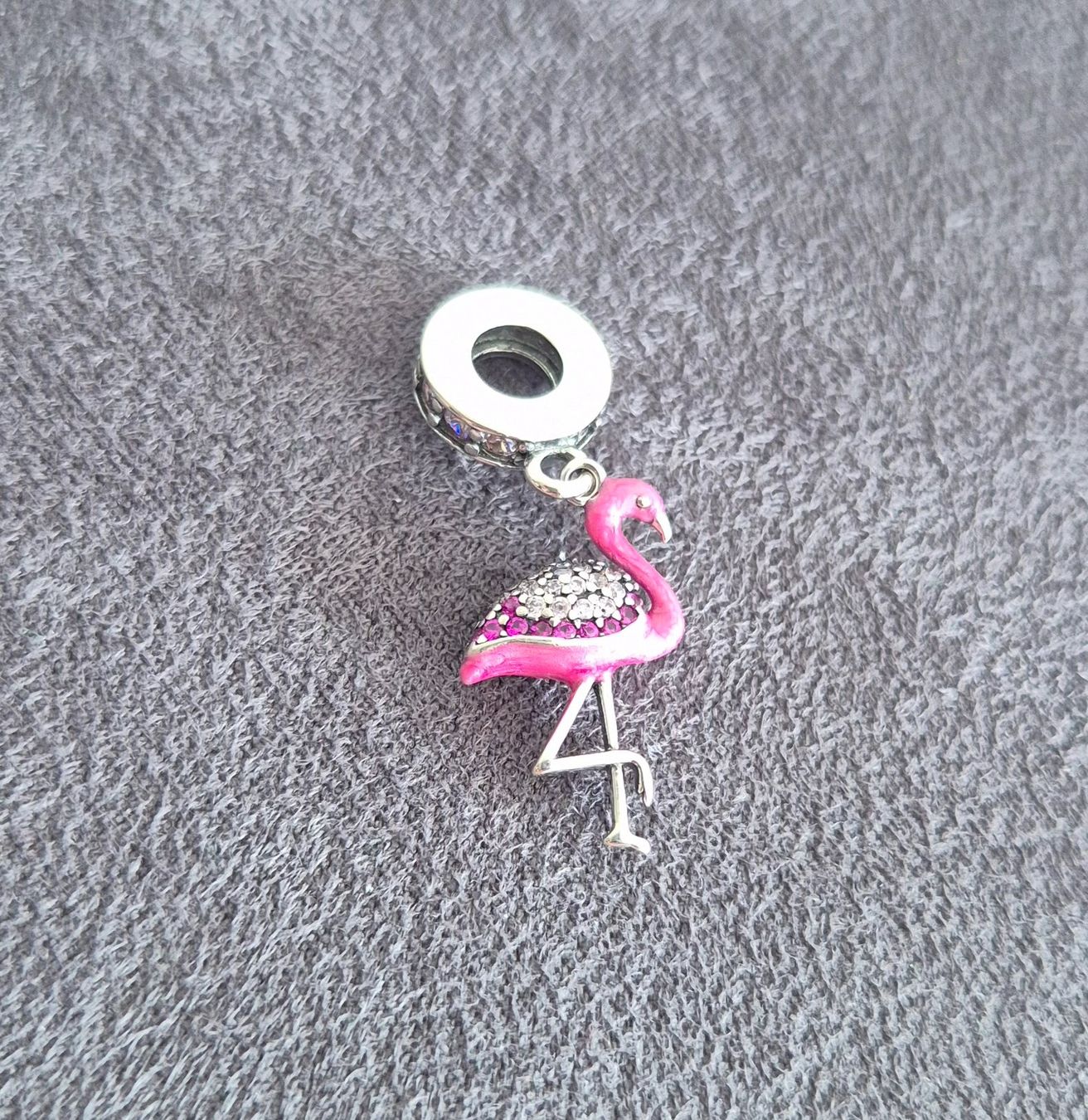 Anhänger: Silber Charm Flamingo rosa +Garantie – Neu (gemäss Beschreibung) aus Rotkreuz von Carbone_Bijou-Shop 2