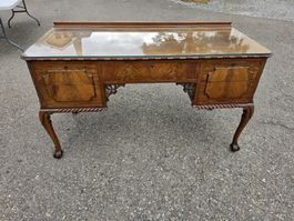 Schreibtisch Holz mit Glasplatte  Schubladen, Marke Hodne