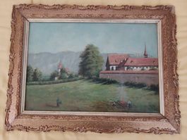 Grosses Ölgemälde Kappuzinerkloster Solothurn 1896