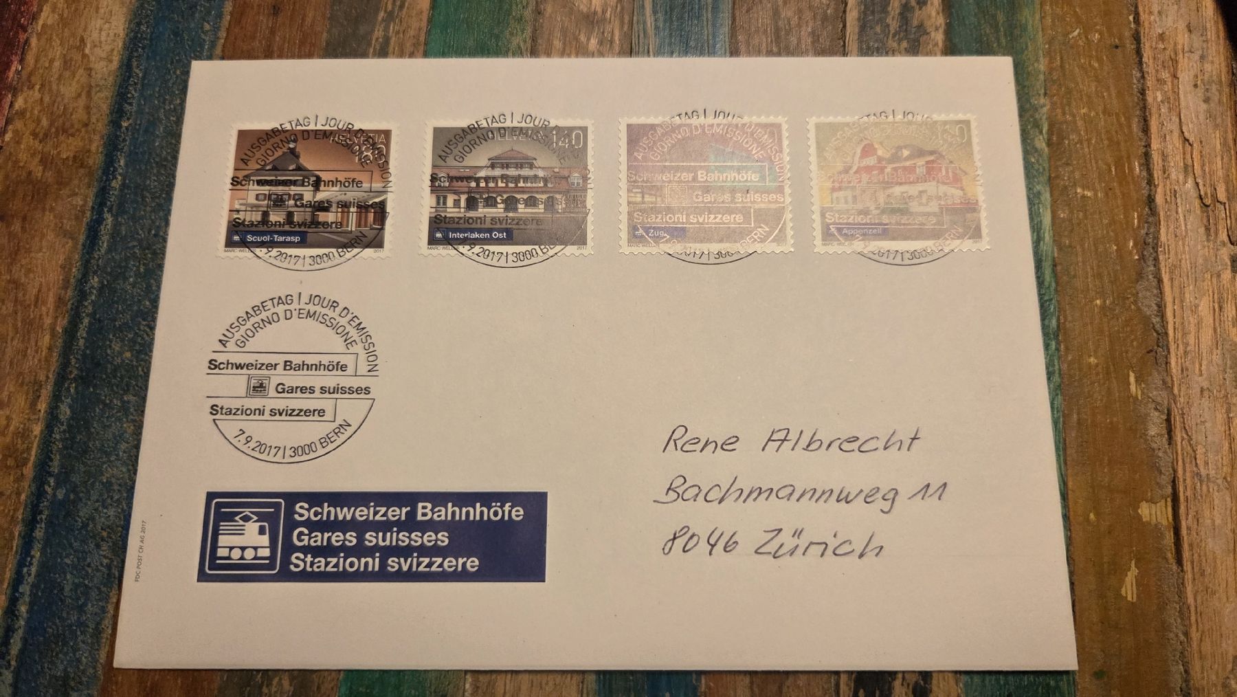Tutti i francobolli: 2017 FDC Schweizer Bahnhöfe Vollstempel – Usato da Arni AG venduto da Moth68