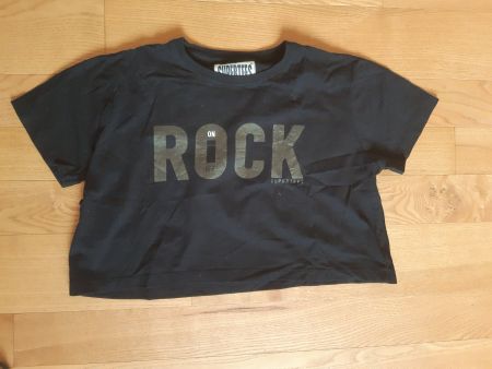 bauchfreies T-Shirt mit Print, Grösse S