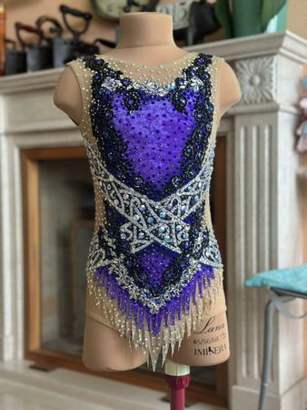 Leotard für Rhythmische Gymnastik Swarovski Grösse 140cm