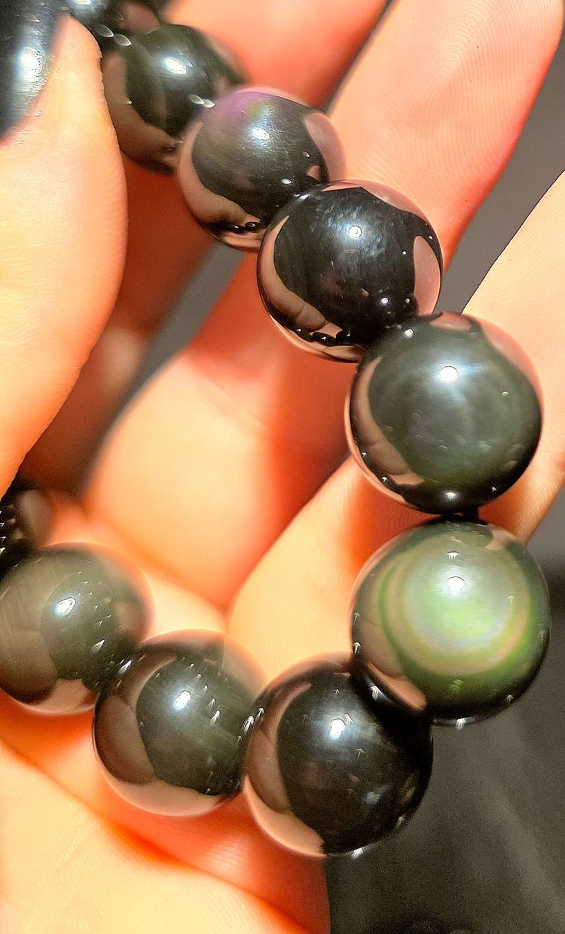 Minerali & Pietre curative: Regenbogen Obsidian Armband C 14.1mm – Nuovo e nell'imballaggio originale da Matzingen venduto da Shay_Crystalz 3